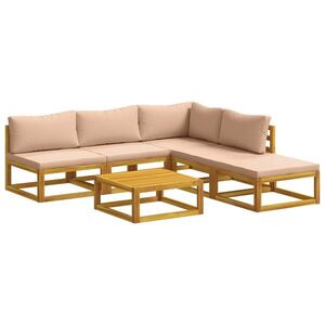 Imagine vidaXL Set de canapea 6 buc. natural Lemn Solid de Acacia