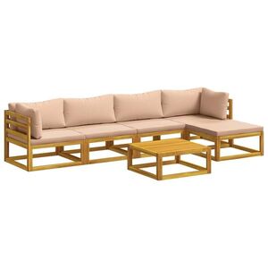 Imagine vidaXL Set de canapea 6 buc. natural Lemn Solid de Acacia