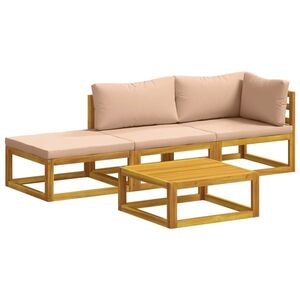 Imagine vidaXL Set de canapea 4 buc. natural Lemn Solid de Acacia