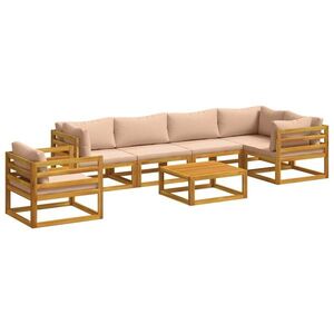 Imagine vidaXL Set de canapea 7 buc. natural Lemn Solid de Acacia