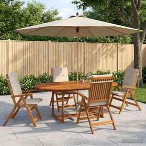 Imagine vidaXL Set de dining pentru grădină cu 5 piese natural
