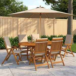Imagine vidaXL Set de dining pentru grădină, 7 piese natural