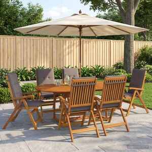 Imagine vidaXL Set de dining pentru grădină, 7 piese natural