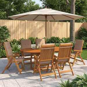 Imagine vidaXL Set de dining pentru grădină, 7 piese natural