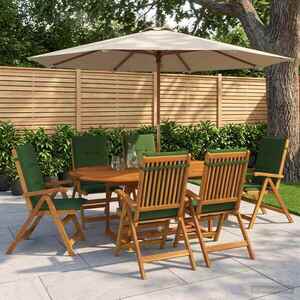 Imagine vidaXL Set de dining pentru grădină, 7 piese natural
