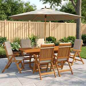 Imagine vidaXL Set de dining pentru grădină, 7 piese natural