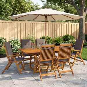Imagine vidaXL Set de dining pentru grădină, 7 piese natural