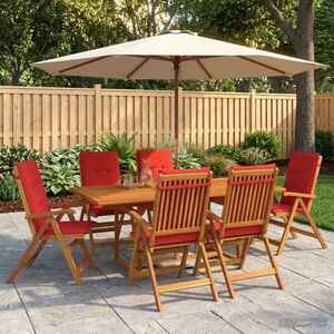 Imagine vidaXL Set de dining pentru grădină, 7 piese natural