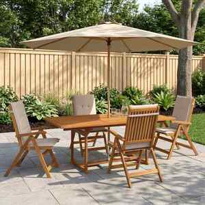 Imagine vidaXL Set de dining pentru grădină cu 5 piese natural