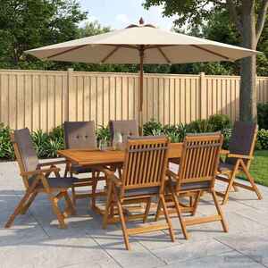 Imagine vidaXL Set de dining pentru grădină, 7 piese natural