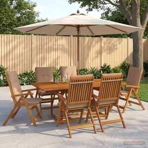 Imagine vidaXL Set de dining pentru grădină, 7 piese natural