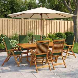 Imagine vidaXL Set de dining pentru grădină, 7 piese natural