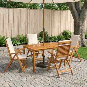 Imagine vidaXL Set de dining pentru grădină cu 5 piese natural