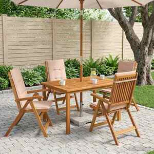 Imagine vidaXL Set de dining pentru grădină cu 5 piese natural