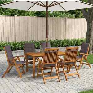 Imagine vidaXL Set de dining pentru grădină, 7 piese natural