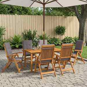 Imagine vidaXL Set de dining pentru grădină, 7 piese 7 buc. natural