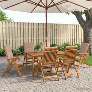 Imagine vidaXL Set de dining pentru grădină, 7 piese 7 buc. natural