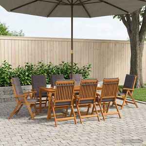 Imagine vidaXL Set de dining pentru grădină, 9 piese 9 buc. natural