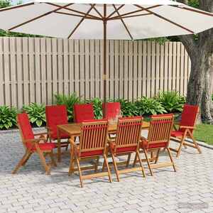 Imagine vidaXL Set de dining pentru grădină, 9 piese 9 buc. natural