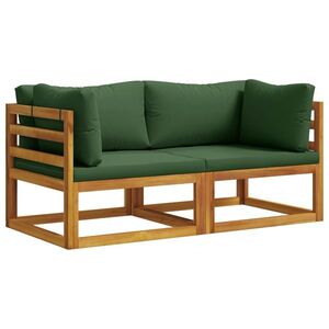 Imagine vidaXL 2 buc. Canapea coltar cu perne Lemn Solid de Acacia natural