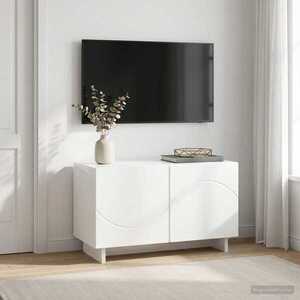 Imagine vidaXL Suport TV 60 x 34.5 x 40 cm Alb foarte lucios Lemn prelucrat
