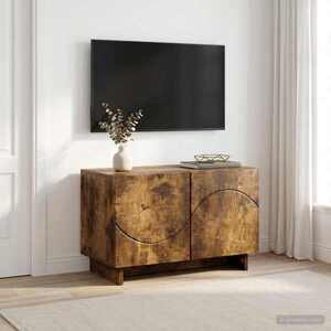 Imagine vidaXL Suport TV 60 x 34.5 x 40 cm Stejar fumuriu Lemn prelucrat