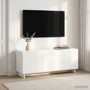 Imagine vidaXL Suport TV 90 x 34.5 x 40 cm Alb foarte lucios Lemn prelucrat