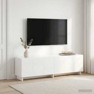 Imagine vidaXL Suport TV 140 x 34, 5 x 40 cm Alb foarte lucios Lemn prelucrat
