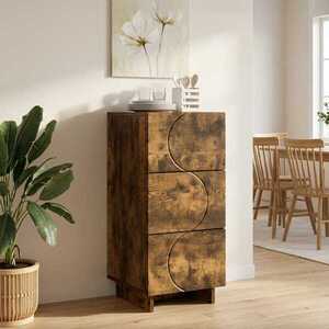 Imagine vidaXL Bufet Stejar fumuriu 33, 5 x 34, 5 x 75 cm Lemn prelucrat