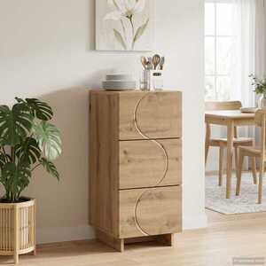 Imagine vidaXL Bufet Stejar Artizanal 33, 5 x 34, 5 x 75 cm Lemn prelucrat