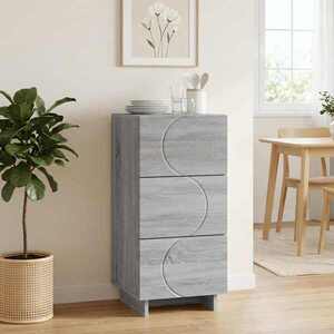 Imagine vidaXL Bufet Sonoma gri 33, 5 x 34, 5 x 75 cm Lemn prelucrat