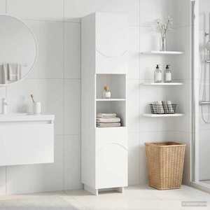 Imagine vidaXL Dulap de baie Alb 36.5 x 38 x 180 cm Lemn prelucrat