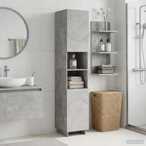 Imagine vidaXL Dulap de baie Gri Beton 36.5 x 38 x 180 cm Lemn prelucrat