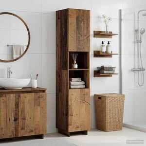 Imagine vidaXL Dulap de baie Lemn vechi 36.5 x 38 x 180 cm Lemn prelucrat