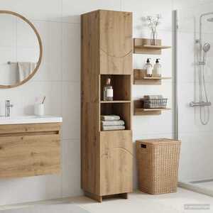 Imagine vidaXL Dulap de baie Stejar Artizanal 36.5 x 38 x 180 cm