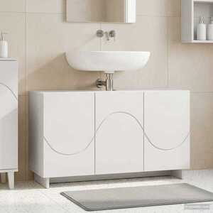 Imagine vidaXL Dulap de baie Alb 101 x 41 x 58 cm Lemn prelucrat