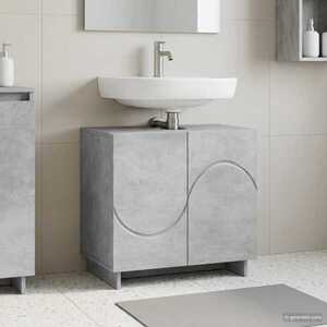 Imagine vidaXL Dulap de baie Gri Beton 60 x 41 x 58 cm Lemn prelucrat