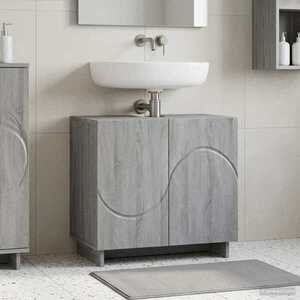 Imagine vidaXL Dulap de baie Sonoma gri 60 x 41 x 58 cm Lemn prelucrat