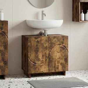 Imagine vidaXL Dulap de baie Stejar fumuriu 60 x 41 x 58 cm Lemn prelucrat