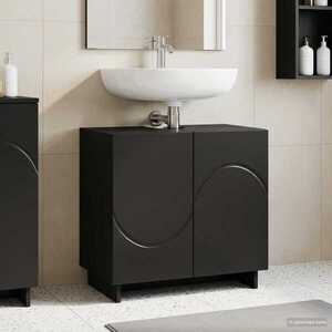 Imagine vidaXL Dulap de baie Negru 60 x 41 x 58 cm Lemn prelucrat