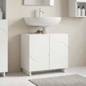 Imagine vidaXL Dulap de baie Alb 60 x 41 x 58 cm Lemn prelucrat