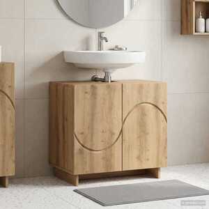 Imagine vidaXL Dulap de baie Stejar Artizanal 60 x 41 x 58 cm Lemn prelucrat