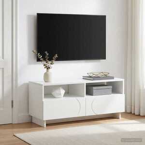 Imagine vidaXL Comodă TV 90 x 34.5 x 40 cm Alb Lemn prelucrat
