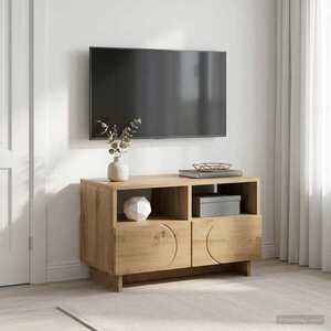 Imagine vidaXL Comodă TV 60 x 34.5 x 40 cm Stejar Artizanal Lemn prelucrat