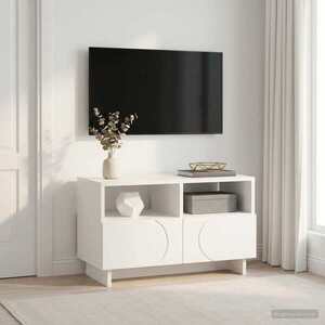 Imagine vidaXL Comodă TV 60 x 34.5 x 40 cm Alb Lemn prelucrat