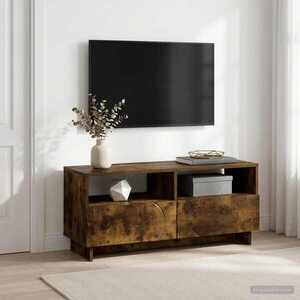 Imagine vidaXL Comodă TV 90 x 34.5 x 40 cm Stejar fumuriu Lemn prelucrat
