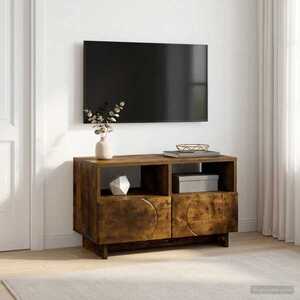 Imagine vidaXL Comodă TV 60 x 34.5 x 40 cm Stejar fumuriu Lemn prelucrat