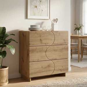 Imagine vidaXL Bufet Stejar Artizanal 70 x 38 x 75 cm Lemn prelucrat