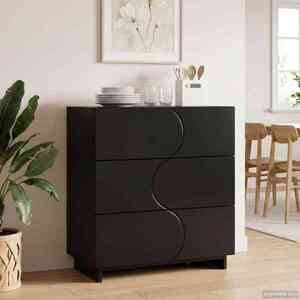 Imagine vidaXL Bufet Negru 70 x 38 x 75 cm Lemn prelucrat