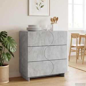 Imagine vidaXL Bufet Gri Beton 70 x 38 x 75 cm Lemn prelucrat